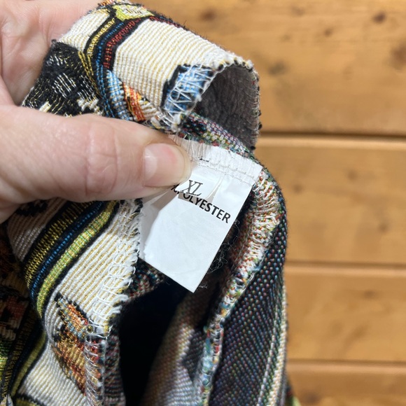 Cat Tapestry Mini Skirt XL Vintage Style Woven Novelty Kitten Print - Picture 7 of 9